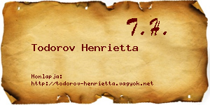 Todorov Henrietta névjegykártya