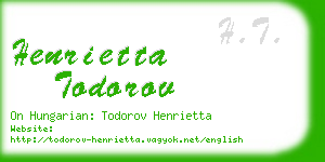 henrietta todorov business card